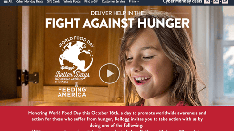 Amazon Kellogg's 'Fight Against Hunger' Shop